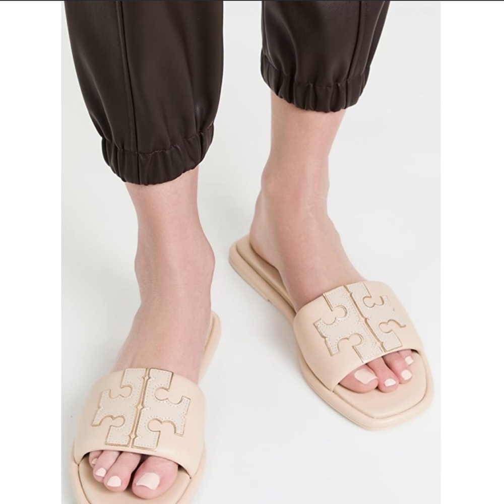 Tory Burch Ines Dolce de Leche Leather slide size 7.5